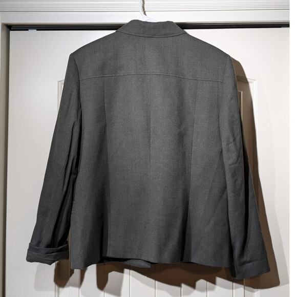 Vintage Talbot's Army Green Button Front Lined Wool Stretch Blazer Womens Sz 16 - Picture 2 of 11